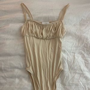 Topshop | Nude Ribbed Bodysuit